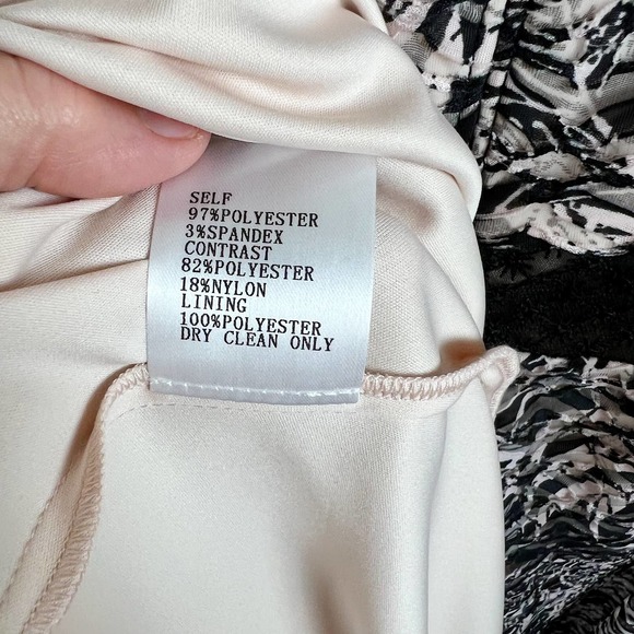 NWOT SHO by Tadashi Shoji Botanical Print Lace Inset Midi Dress in Black - Picture 13 of 16